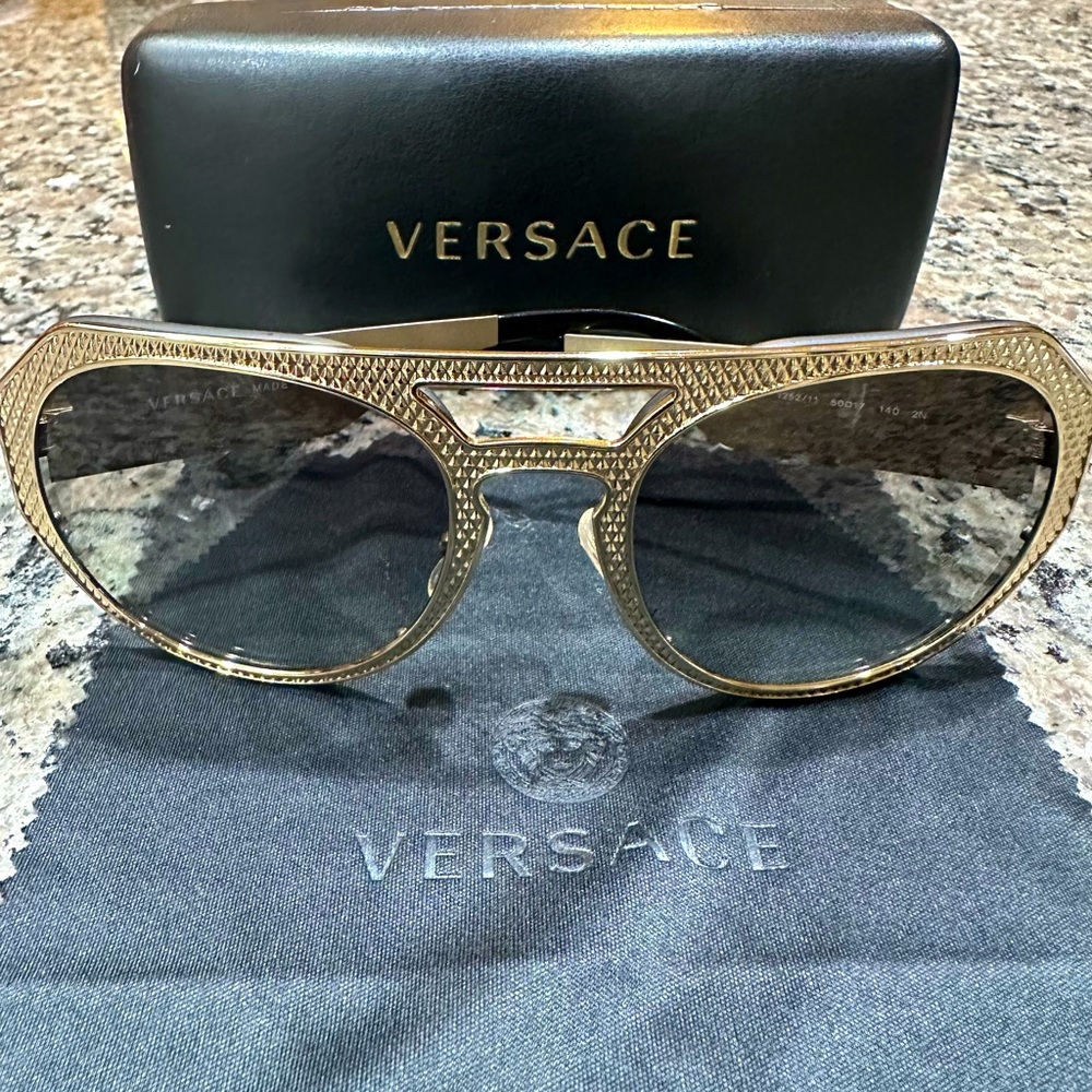Gold 60mm authentic Versace sunglasses